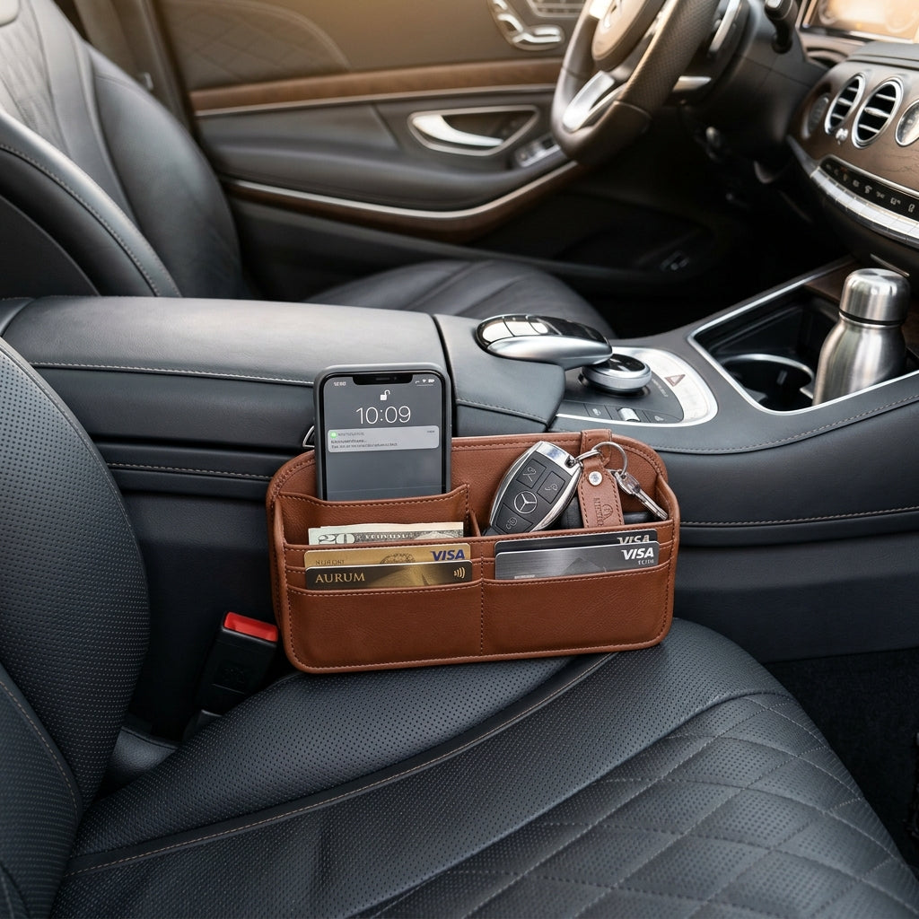 UrbanMama Premium Leather Car Seat Gap Organizer