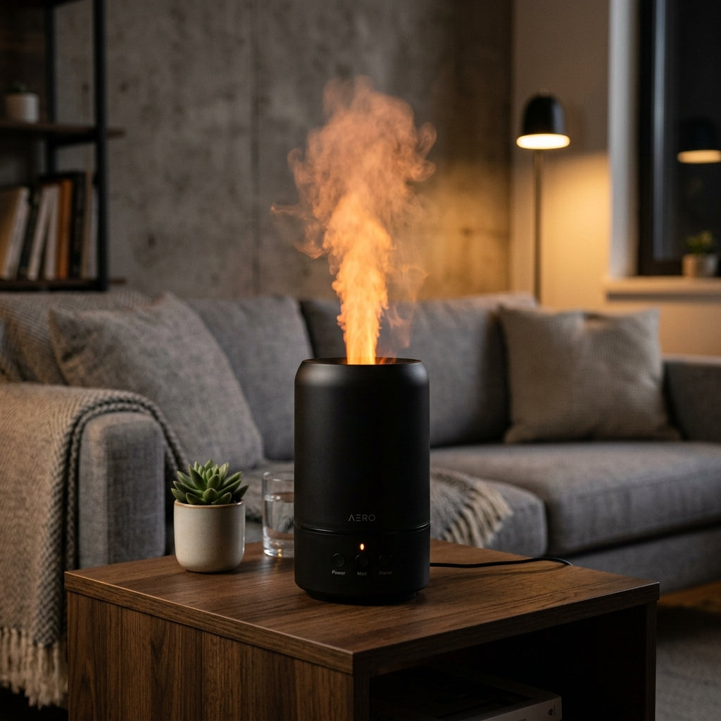 UrbanMama Ultrasonic Flame Mist Humidifier & Diffuser