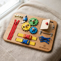 UrbanMama Montessori Wooden Sensory Busy Board for Toddlers