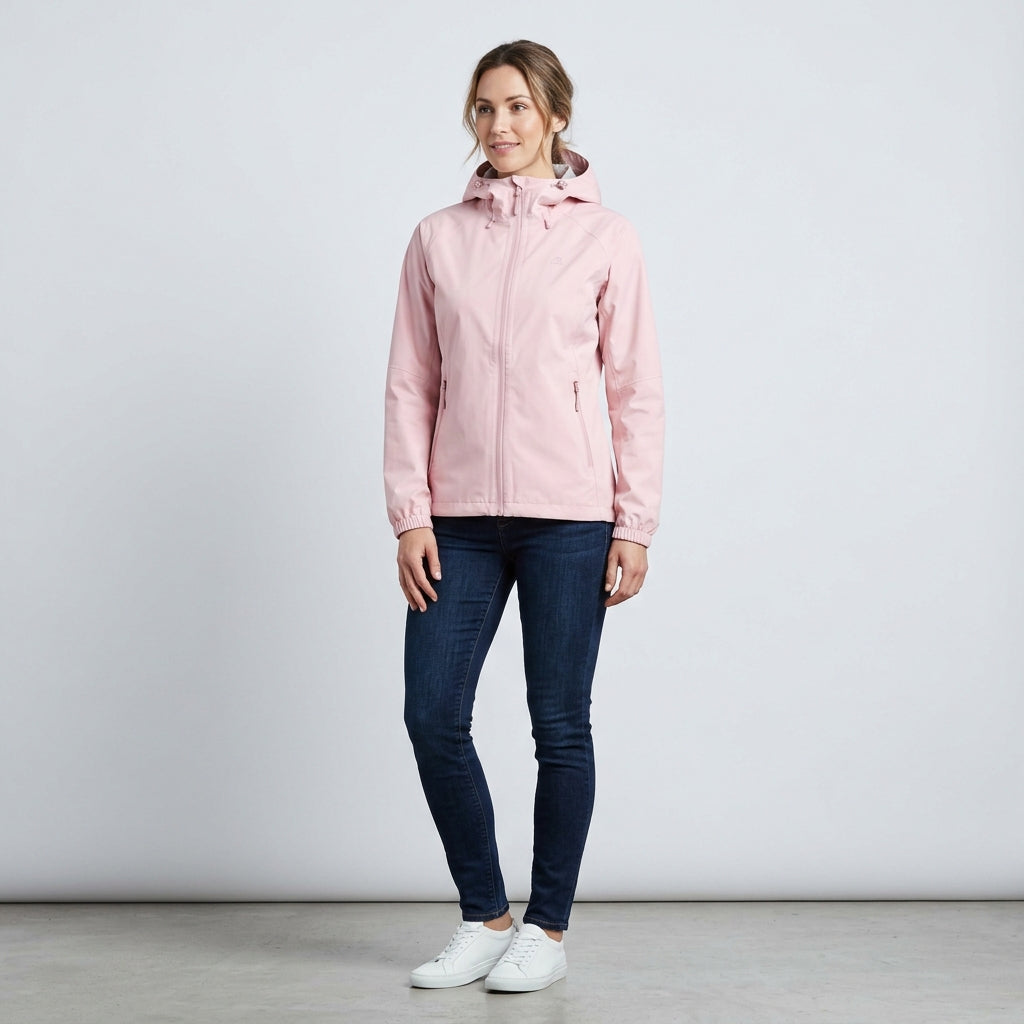UrbanMama Women's Lightweight Hooded Raincoat - Pink